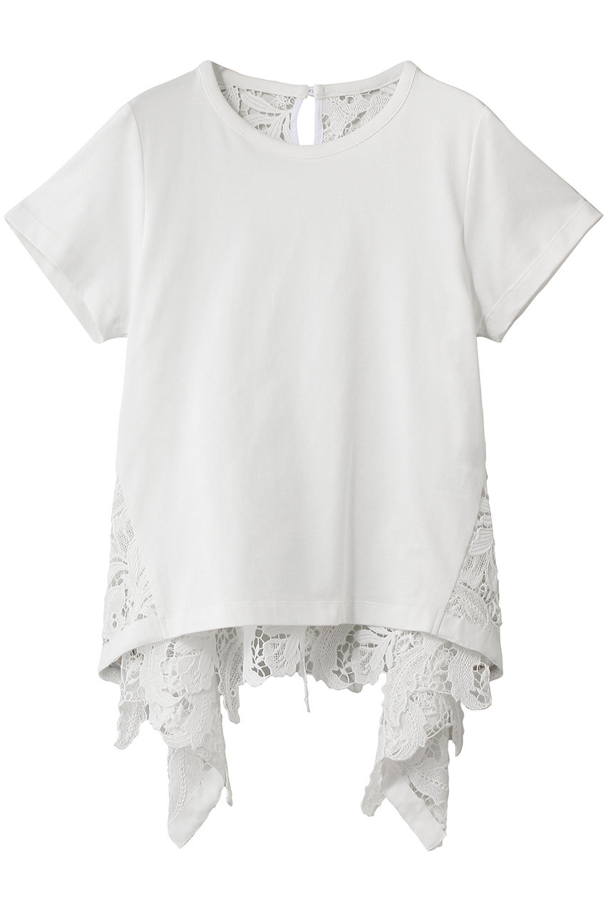 アルアバイル/allurevilleの【LOULOU WILLOUGHBY】レースドッキングロングTシャツ(ホワイト2/21261015130-96-020)