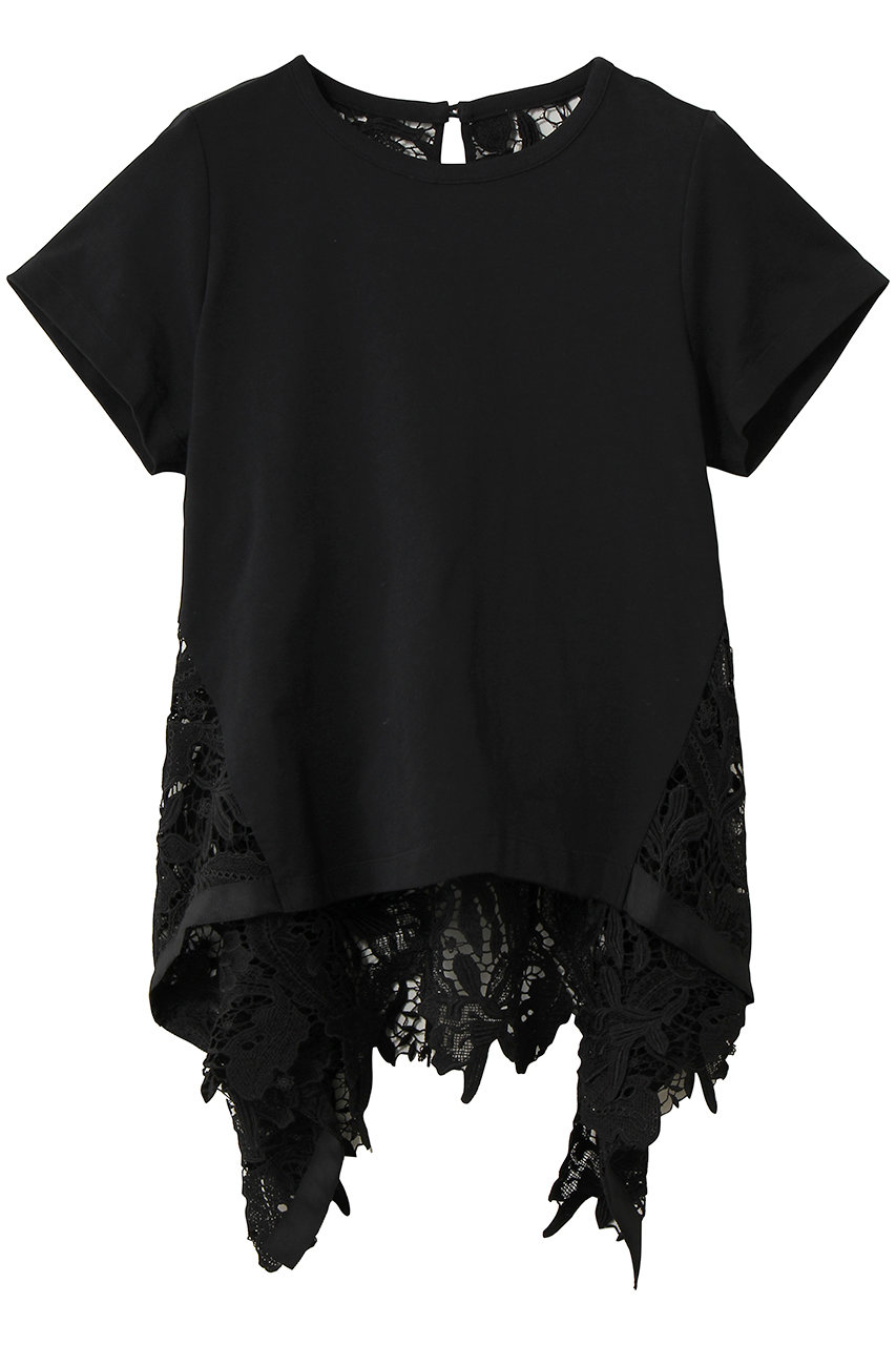 アルアバイル/allurevilleの【LOULOU WILLOUGHBY】レースドッキングロングTシャツ(ブラック2/21261015130-96-020)