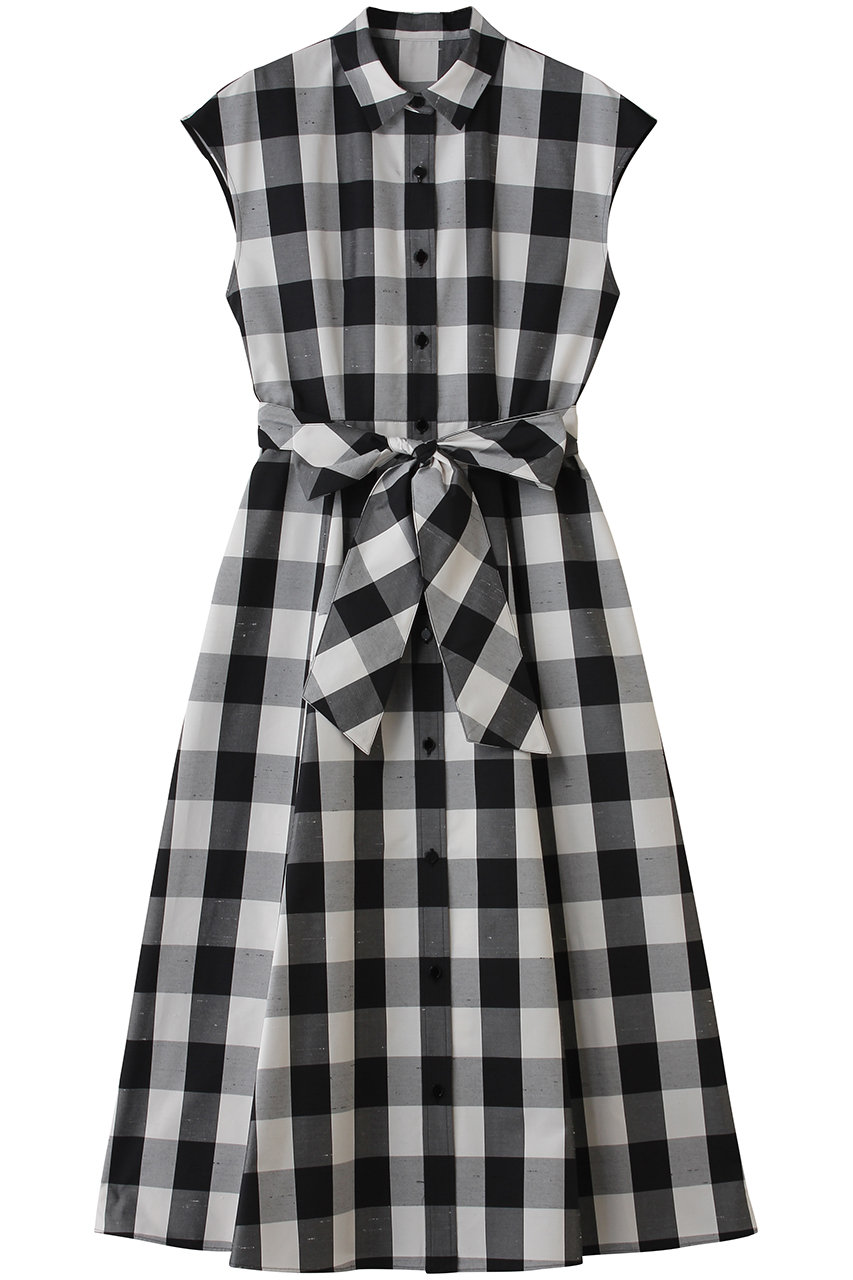 アルアバイル/allurevilleの【LOULOU WILLOUGHBY】スラブギンガムシャツワンピース(ブラック/21261014160-96-020)