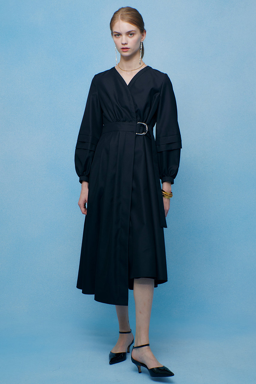 アルアバイル/allurevilleの【LOULOU WILLOUGHBY】バックルベルトカシュクールワンピース(ブラック/21261014170-11-020)