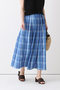 【予約販売】オンブレーチェックタックスカート アルアバイル/allureville ブルー