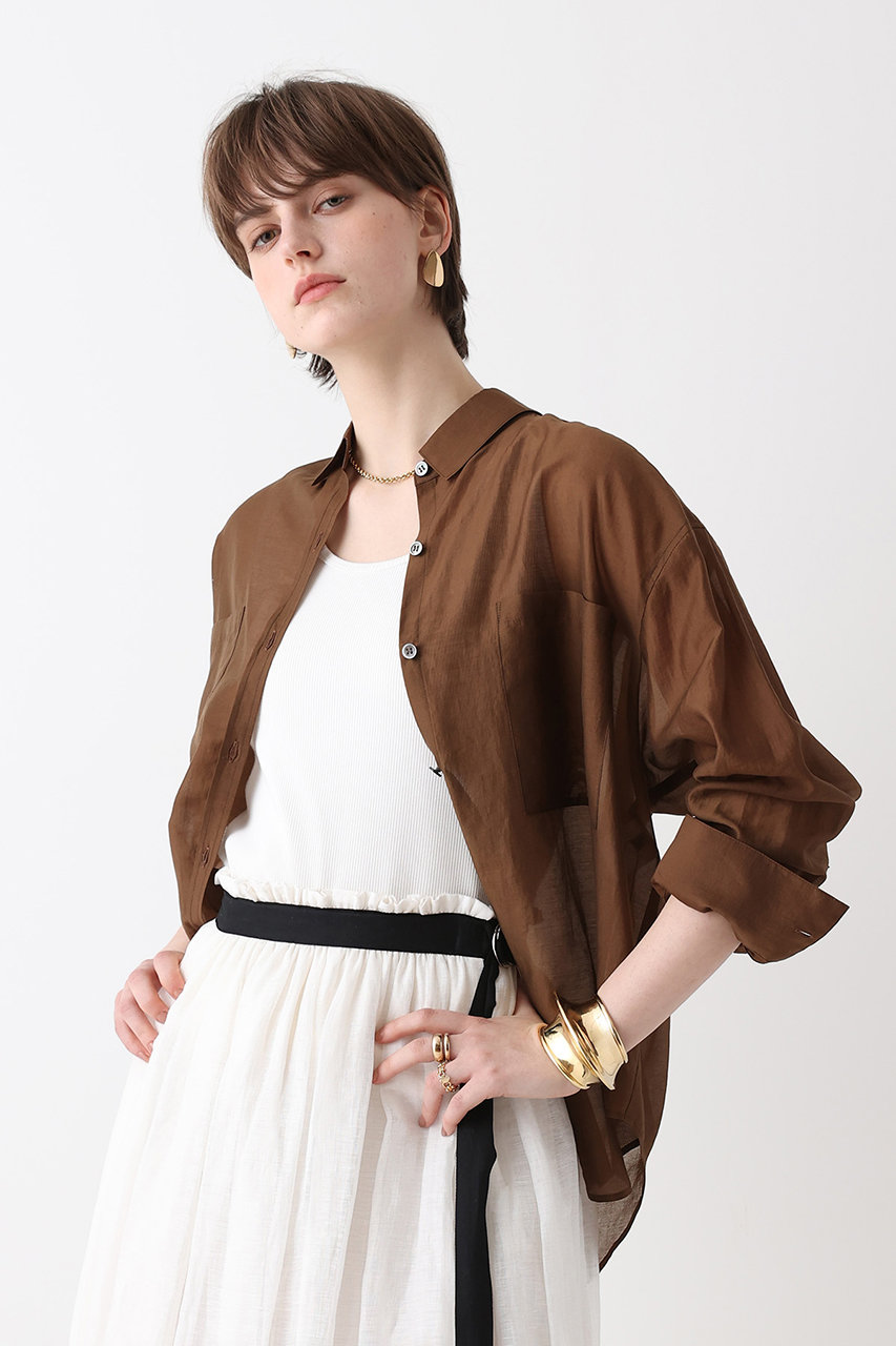 アルアバイル/allurevilleの【予約販売】オーガンシアーシャツ(ブラウン/20261013290-81-020)