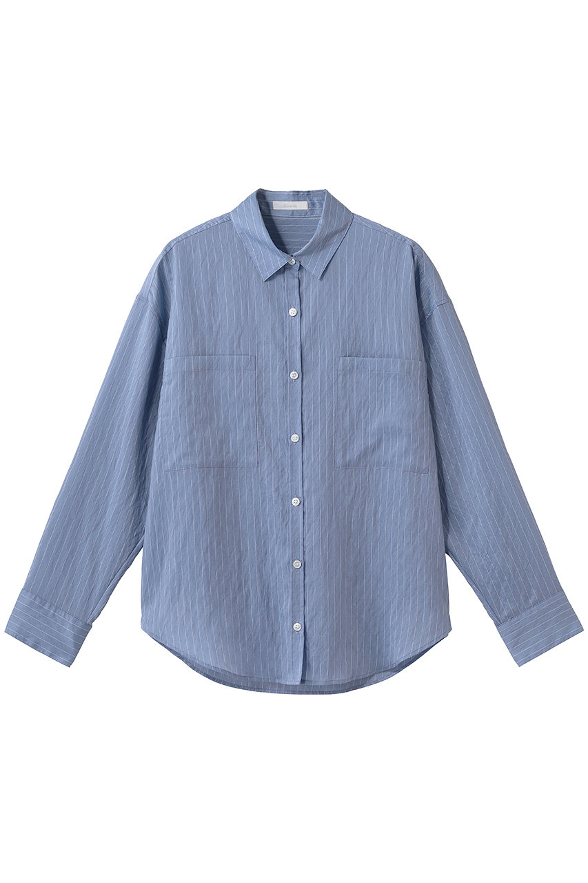 アルアバイル/allurevilleのストライプシアーシャツ(ブルー系/20261013300-68-020)