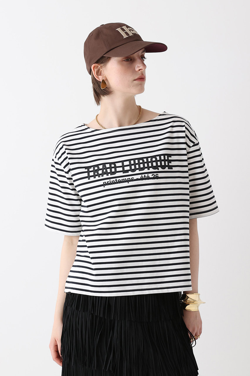 アルアバイル/allurevilleの【予約販売】ボーダーロゴＴ(ネイビー/20261015130-65-020)