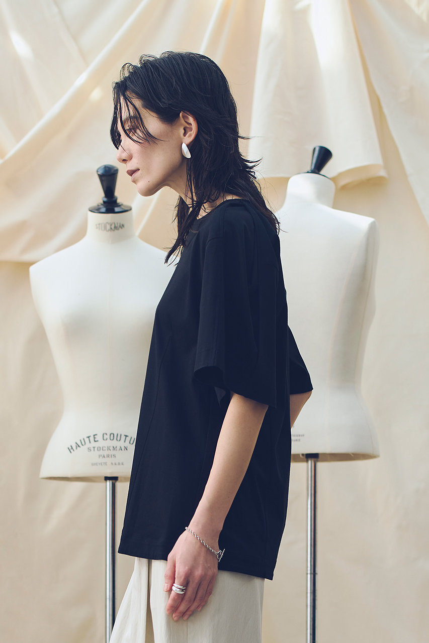allureville(アルアバイル)｜スムースタックスリーブTシャツ/ブラック