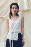 コットンシルクリネンタンクトップ