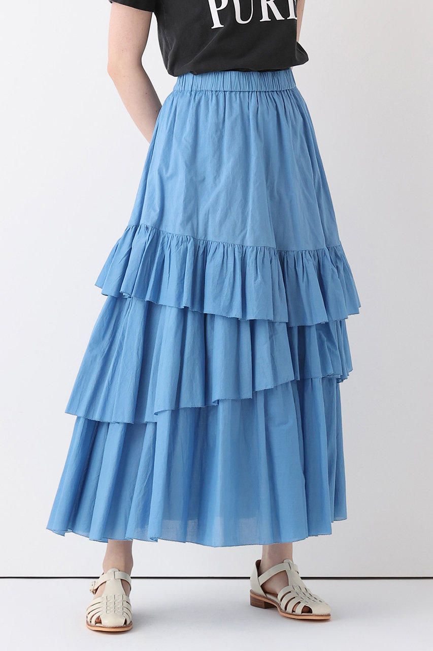 アルアバイル/allurevilleの【予約販売】イレギュラーティアードスカート(ブルー/20261011120-95-020)