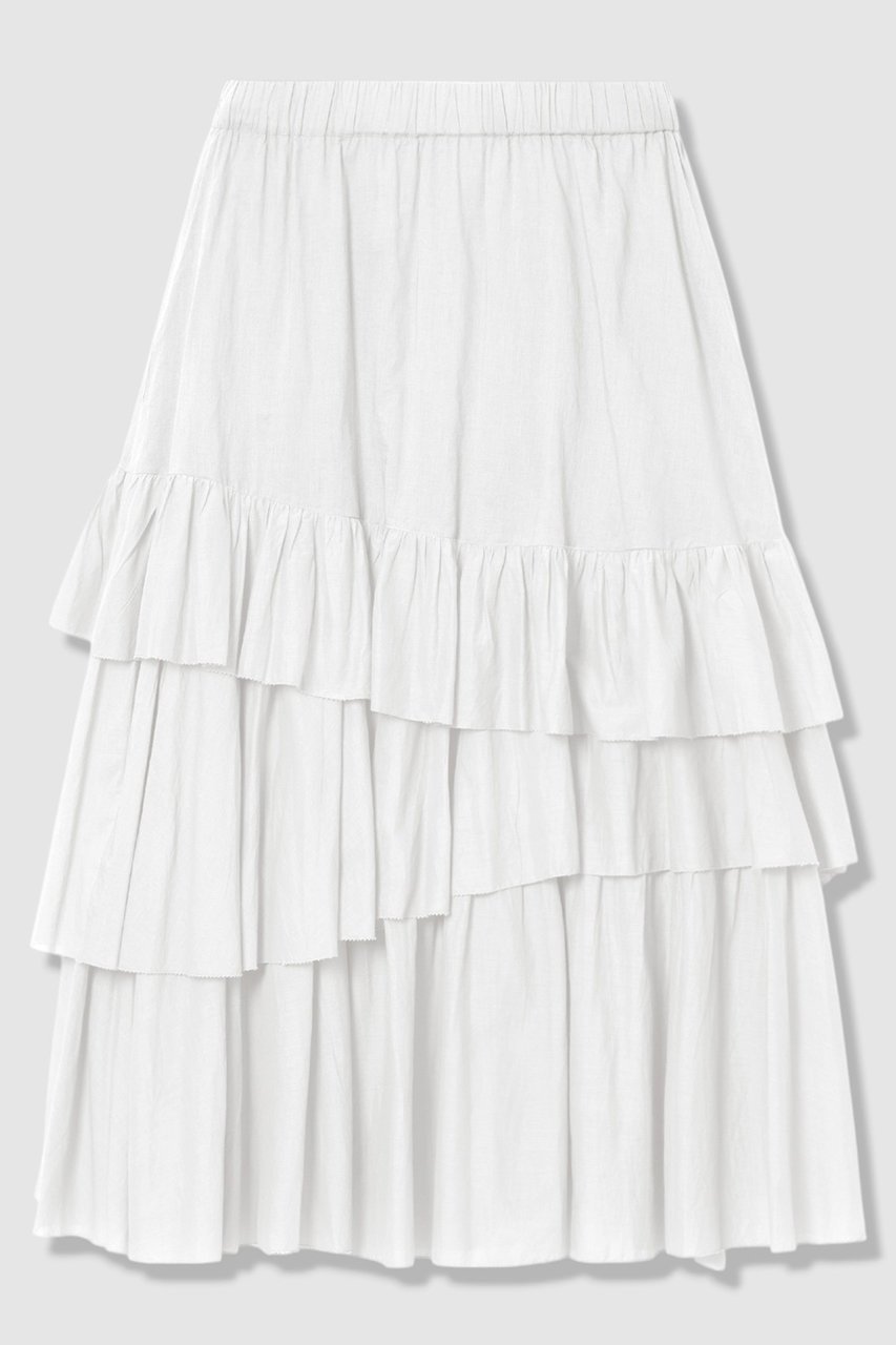 アルアバイル/allurevilleの【予約販売】イレギュラーティアードスカート(ホワイト/20261011120-01-020)