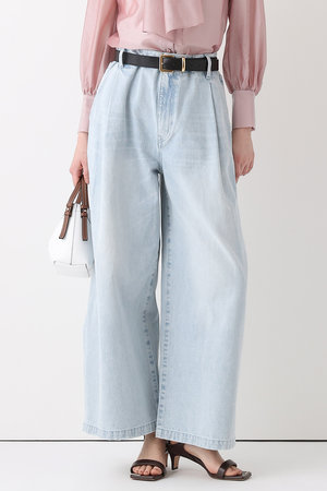 アルアバイル/allurevilleの【予約販売】ブリーチデニムワイドレッグパンツ(110600/110604)