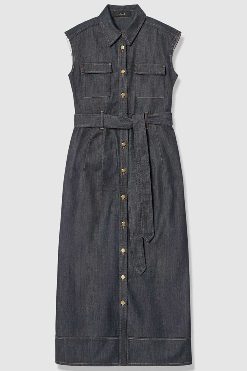 アルアバイル/allurevilleの【予約販売】シャンブレーデニムライクワンピース(ネイビー/20261014310-65-020)