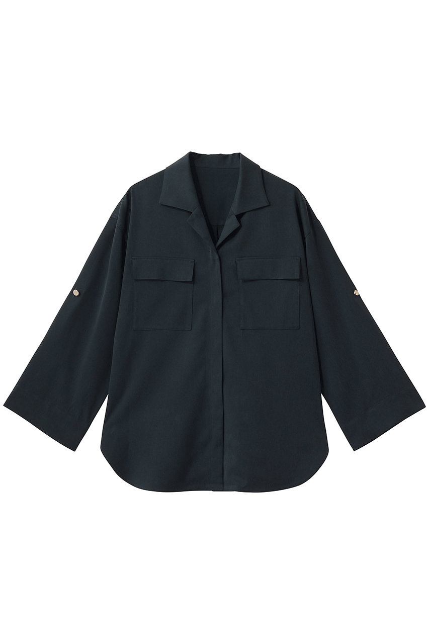 アルアバイル/allurevilleのフィブリルターンバックシャツ(ネイビー/20261013830-65-020)