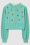 【予約販売】〈WEB 一部店舗限定〉【LOULOU WILLOUGHBY】サンフラワービジューカーディガン アルアバイル/allureville ターコイズ
