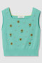 【予約販売】〈WEB 一部店舗限定〉【LOULOU WILLOUGHBY】サンフラワービジュータンクトップ アルアバイル/allureville ターコイズ