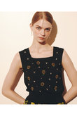 〈WEB 一部店舗限定〉【LOULOU WILLOUGHBY】サンフラワービジュータンクトップ アルアバイル/allureville
