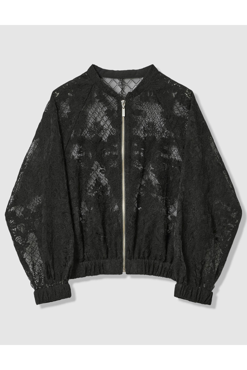 アルアバイル/allurevilleの【LOULOU WILLOUGHBY】オーガンレースブルゾン(ブラック/21261019040-95-020)