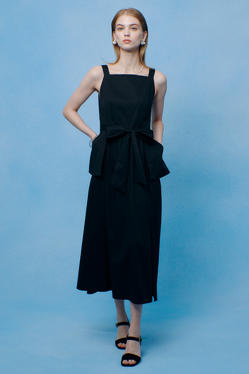 アルアバイル/allurevilleの【予約販売】【LOULOU WILLOUGHBY】コットンサテンエプロンワンピース(ブラック/21261014250-95-020)