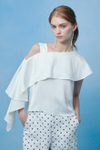 【LOULOU WILLOUGHBY】アシメフリルオフショルブラウス