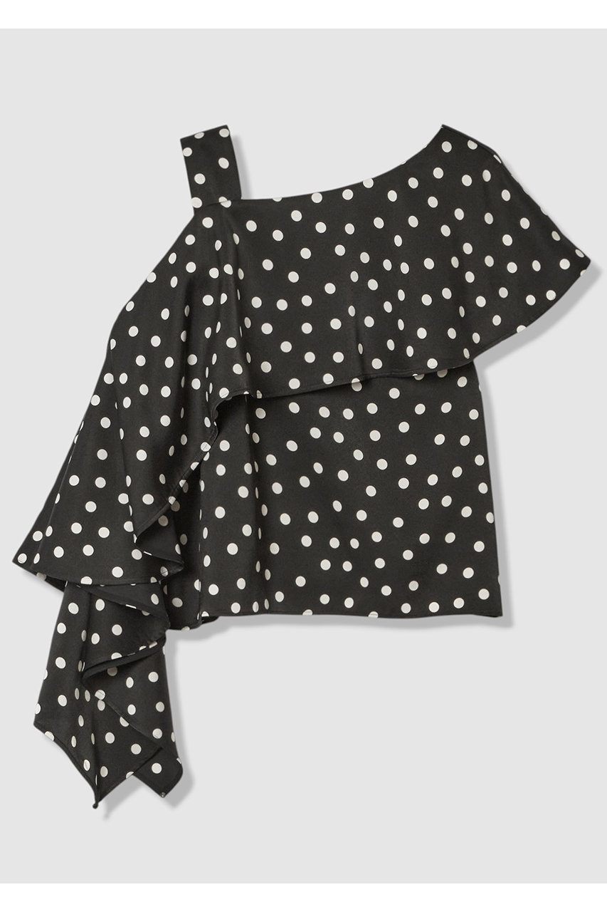 【LOULOU WILLOUGHBY】アシメフリルオフショルブラウス