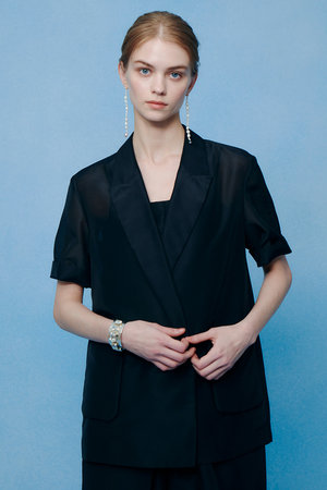 アルアバイル/allurevilleの【予約販売】【LOULOU WILLOUGHBY】スパンオーガンハーフスリーブジャケット(110800/110801)