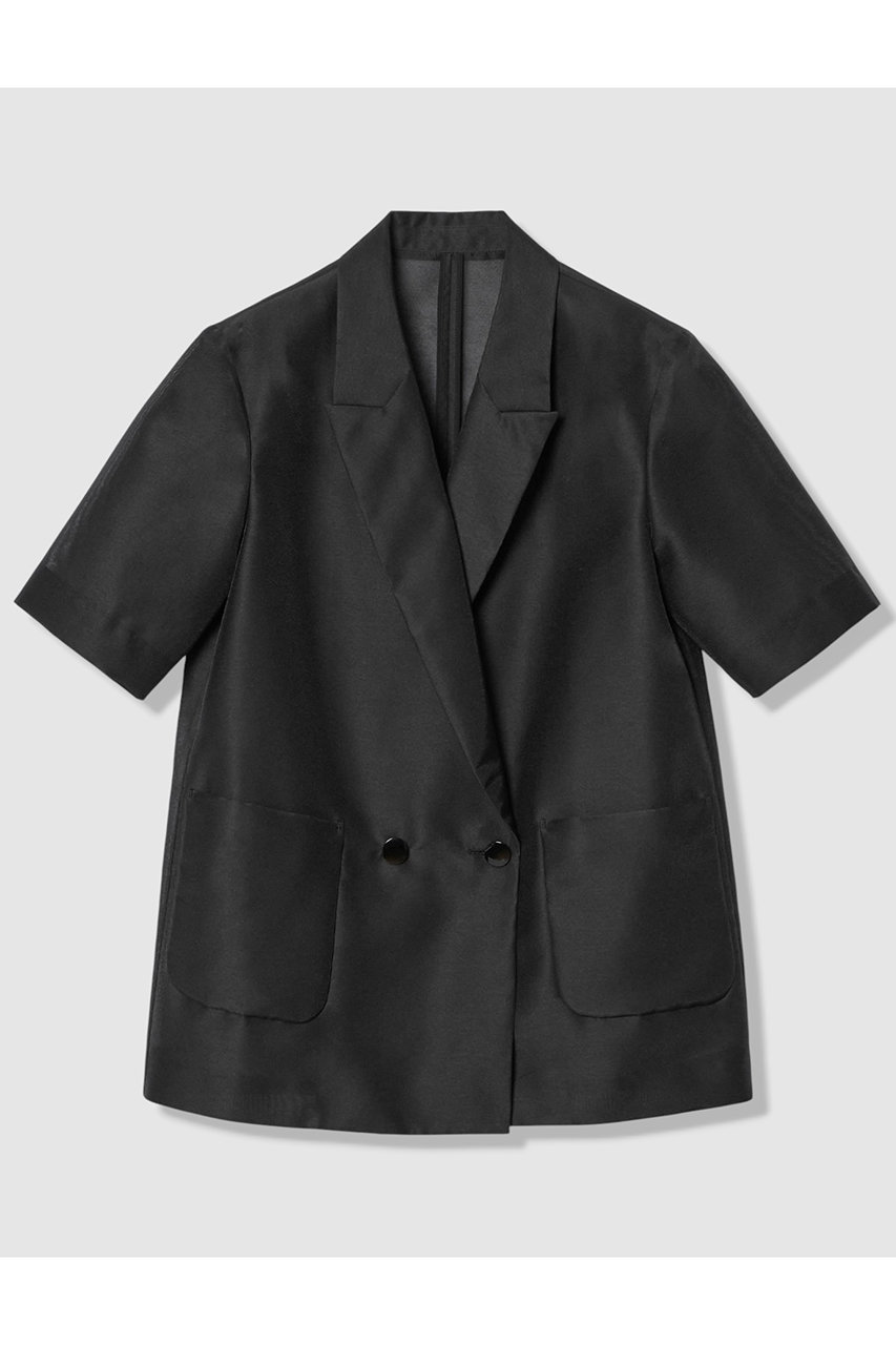 アルアバイル/allurevilleの【予約販売】【LOULOU WILLOUGHBY】スパンオーガンハーフスリーブジャケット(ブラック/21261010150-95-020)