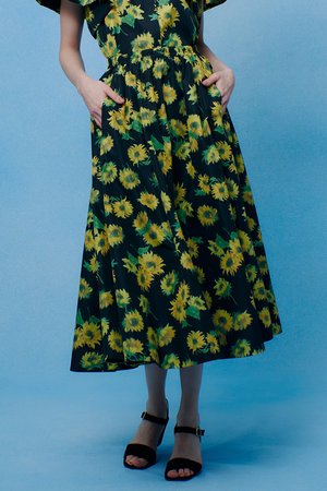 アルアバイル/allurevilleの【予約販売】【LOULOU WILLOUGHBY】サンフラワープリントギャザースカート(110700/110702)