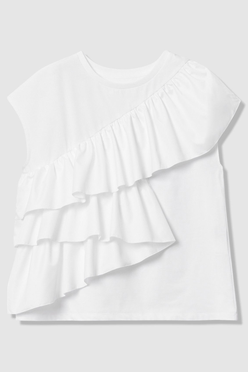 アルアバイル/allurevilleの【予約販売】【LOULOU WILLOUGHBY】スパイラルフリルＴシャツ(オフホワイト/21261015110-95-020)