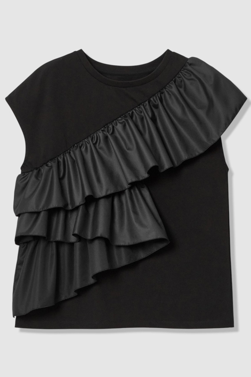 アルアバイル/allurevilleの【予約販売】【LOULOU WILLOUGHBY】スパイラルフリルＴシャツ(ブラック/21261015110-95-020)