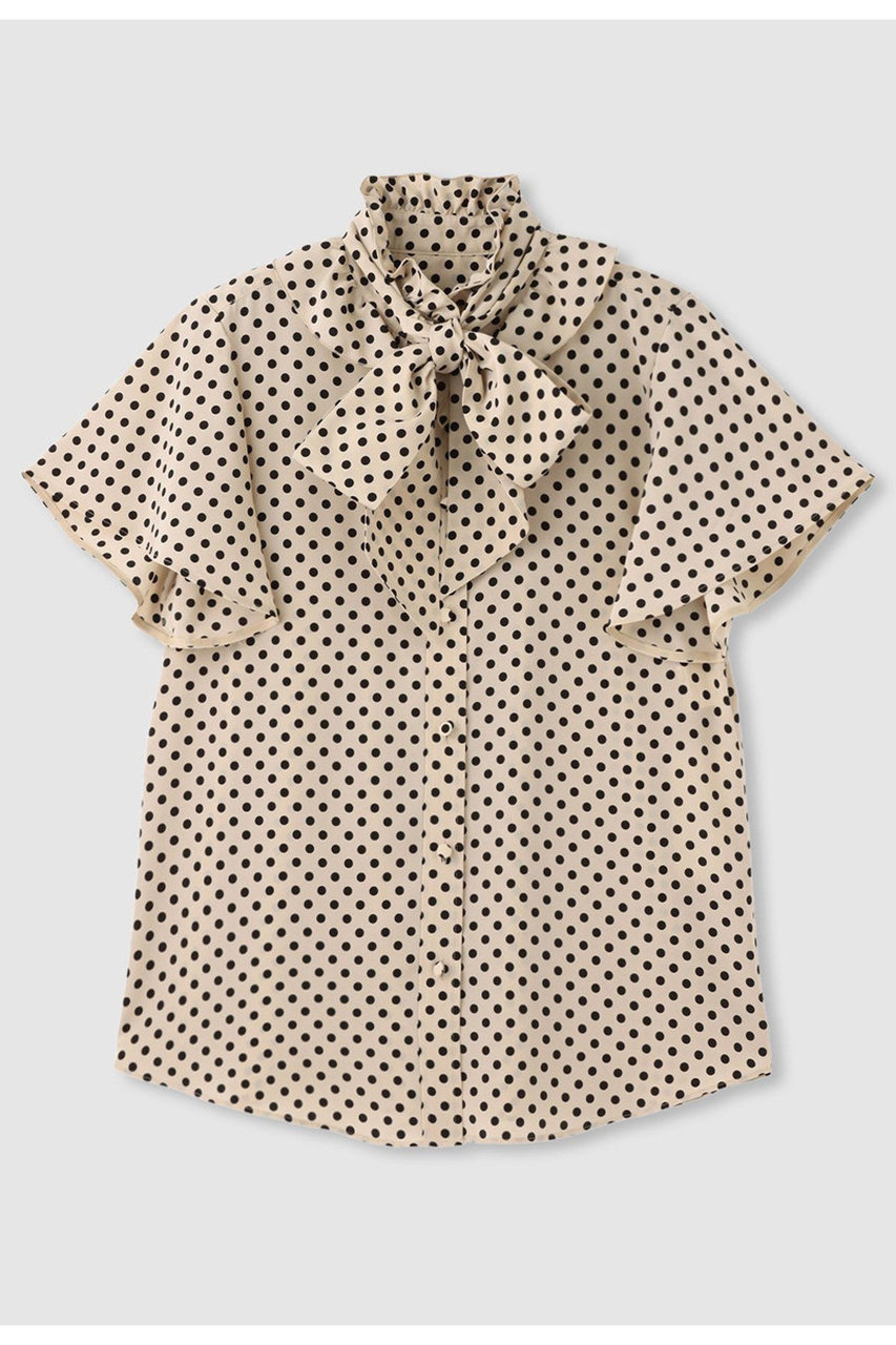 アルアバイル/allurevilleの【予約販売】【LOULOU WILLOUGHBY】デシンドットフレアスリーブブラウス(ライトベージュ/21262013400-95-020)