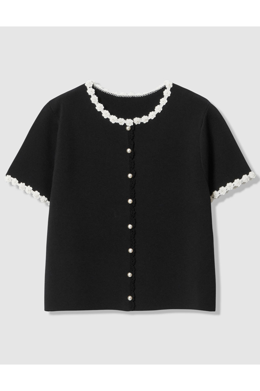 アルアバイル/allurevilleの【予約販売】【LOULOU WILLOUGHBY】クロッシェフラワージャケットカーディガン(ブラック系/21262016010-98-020)