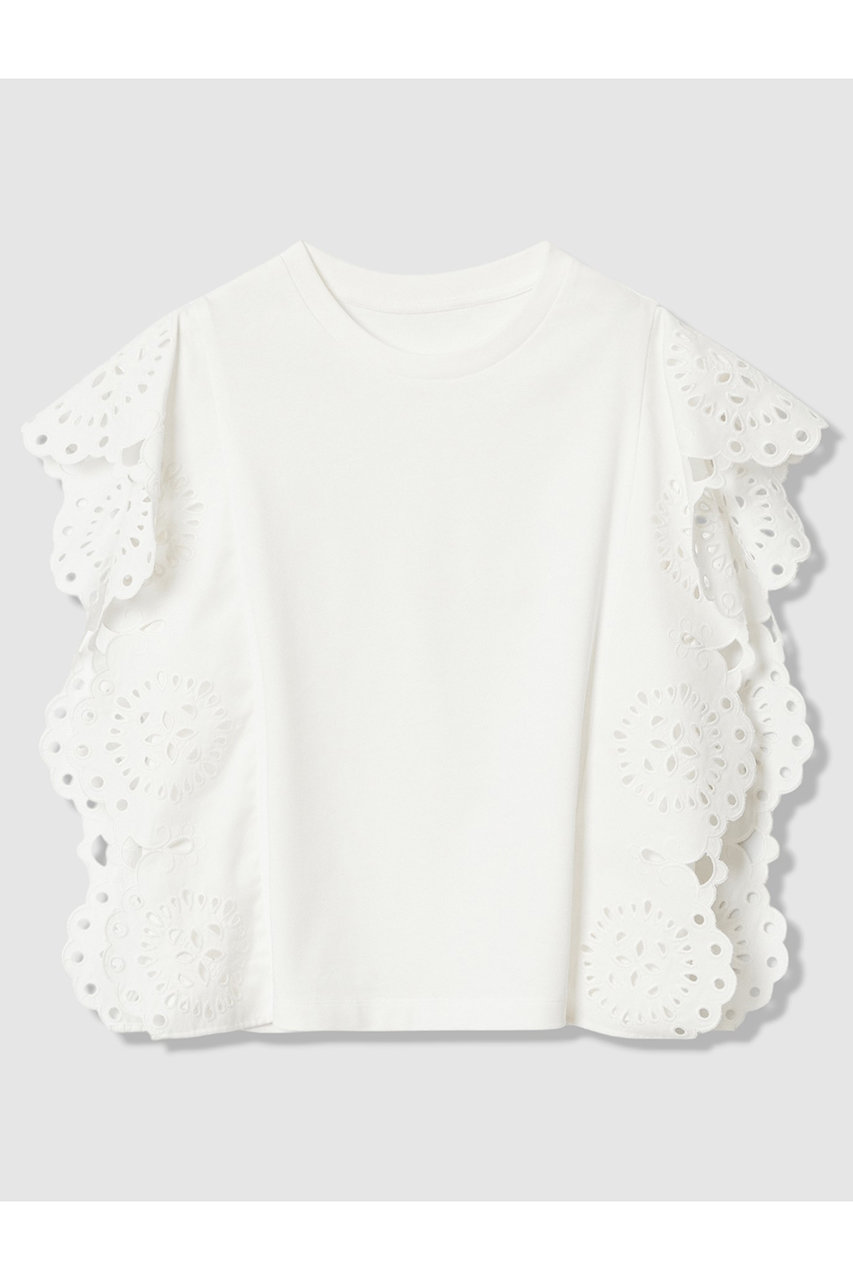 アルアバイル/allurevilleの【LOULOU WILLOUGHBY】スカラレーストリミングＴシャツ(オフホワイト/21261015100-02-020)