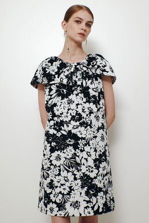 アルアバイル/allurevilleの【予約販売】【LOULOU WILLOUGHBY】モノトーンフラワープリントリボンワンピース(110500/110501)