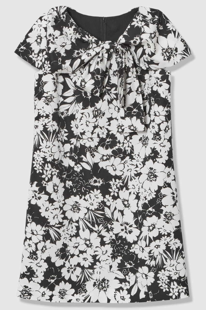 アルアバイル/allurevilleの【予約販売】【LOULOU WILLOUGHBY】モノトーンフラワープリントリボンワンピース(ブラック系/21261014270-98-020)