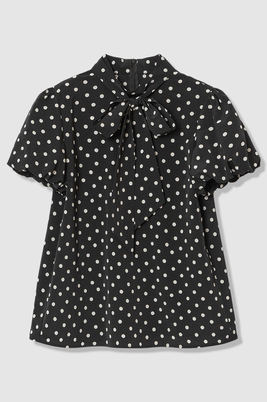 アルアバイル/allurevilleの【予約販売】【LOULOU WILLOUGHBY】デシンドットリボンブラウス(ブラック/21262013090-95-020)