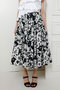 【予約販売】【LOULOU WILLOUGHBY】モノトーンフラワープリントギャザースカート アルアバイル/allureville
