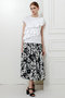 【予約販売】【LOULOU WILLOUGHBY】モノトーンフラワープリントギャザースカート アルアバイル/allureville