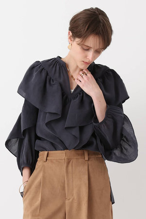 アルアバイル/allurevilleの【予約販売】フリルスタンドカラーブラウス(110400/110403)