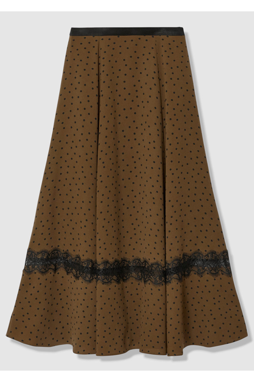 アルアバイル/allurevilleの【予約販売】レース切替ドットプリントスカート(ブラウン系/20262011030-98-020)
