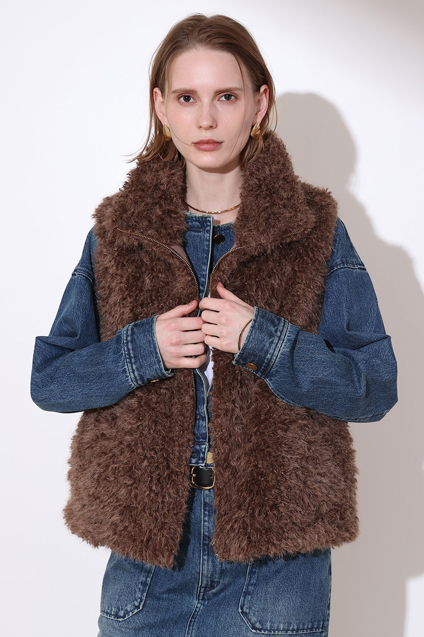 アルアバイル/allurevilleの【予約販売】フェイクカシミヤスタンドジレ(モカ/20262019080-85-020)