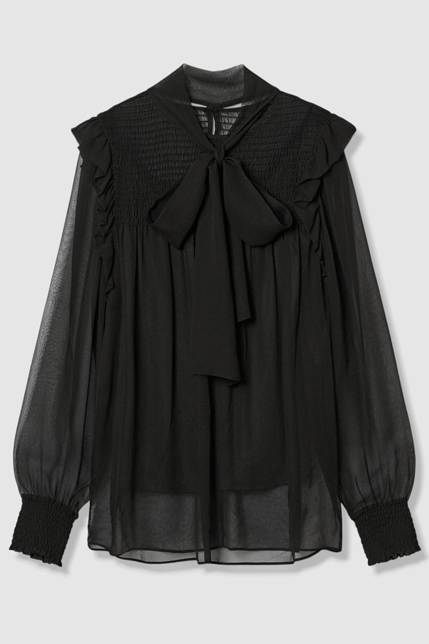 アルアバイル/allurevilleの【予約販売】【LOULOU WILLOUGHBY】シルクシフォンシャーリングブラウス(ブラック/21262013110-95-020)