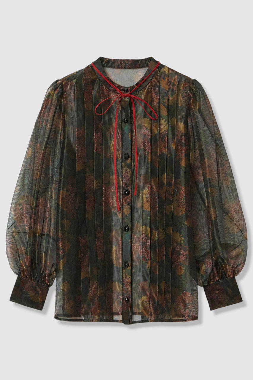 アルアバイル/allurevilleの【予約販売】【LOULOU WILLOUGHBY】グロッシーフラワーブラウス(ブラック系/21262013150-98-020)