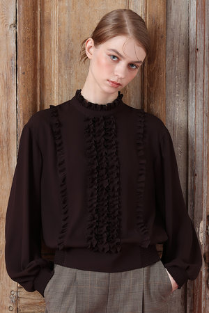 アルアバイル/allurevilleの【予約販売】【LOULOU WILLOUGHBY】◇スタンドフリルシャーリングブラウス(110400/110403)