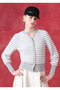 【予約販売】【LOULOU WILLOUGHBY】フェザーボーダーキーネックカーディガン アルアバイル/allureville