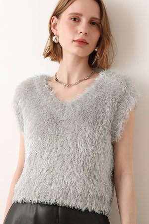 アルアバイル/allurevilleの【予約販売】イメタルシャギーショートジレ(110300/110301)