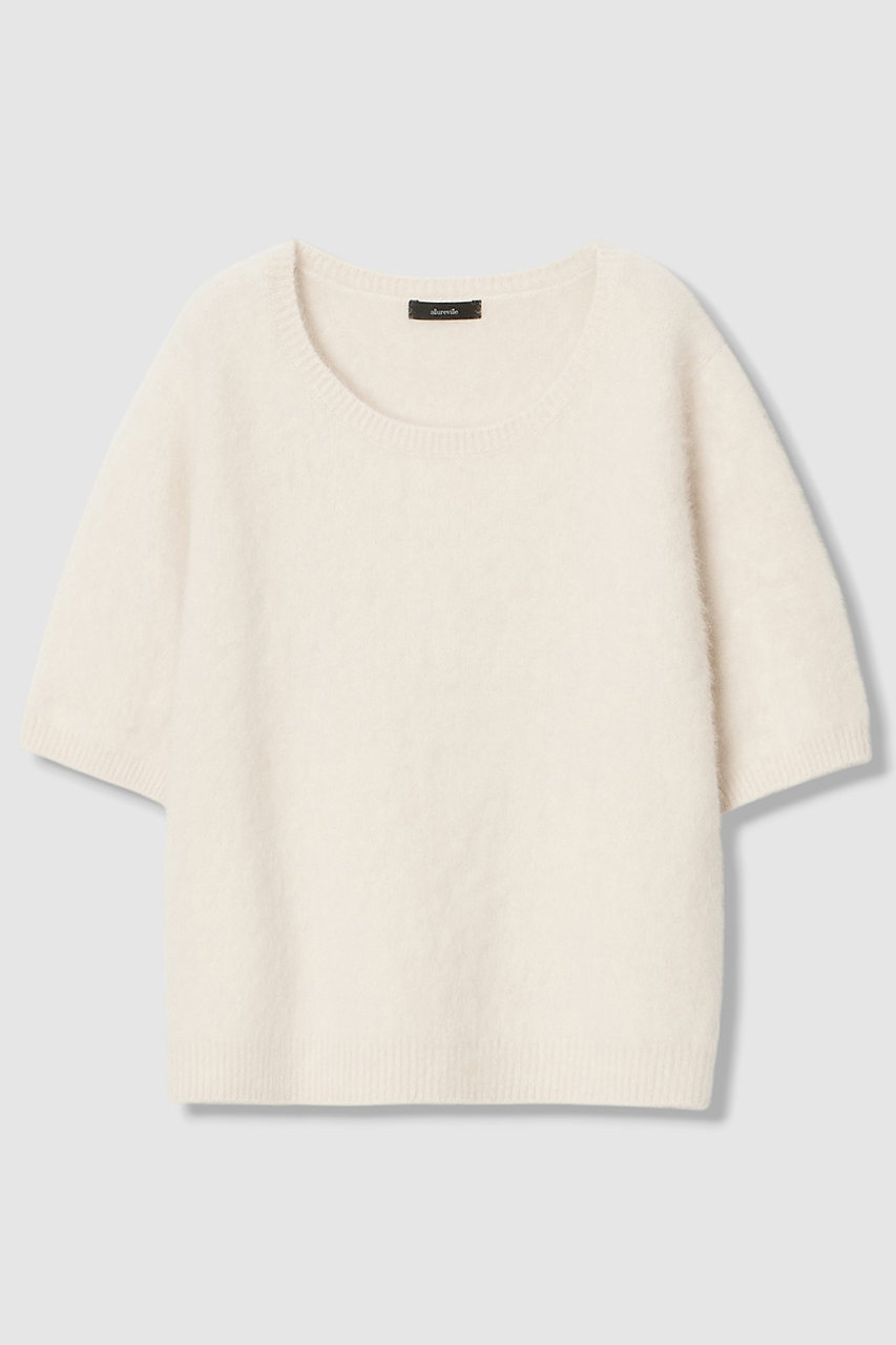 アルアバイル/allurevilleの【予約販売】カシミヤブレンドファー加工半袖プルオーバー(オフホワイト/20262016600-85-020)