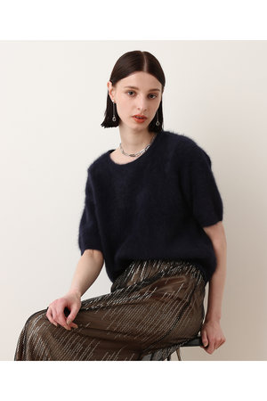 アルアバイル/allurevilleの【予約販売】カシミヤブレンドファー加工半袖プルオーバー(110300/110301)