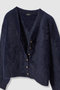 【予約販売】カシミヤブレンドファー加工Vカーディガン アルアバイル/allureville