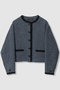 【予約販売】ツイードデニムノーカラージャケット アルアバイル/allureville インディゴ