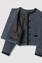 【予約販売】ツイードデニムノーカラージャケット アルアバイル/allureville