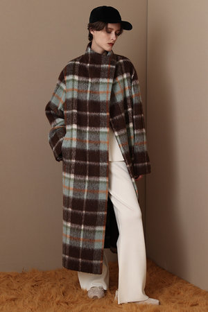 アルアバイル/allurevilleの【予約販売】シャギーチェックベルテッドコート