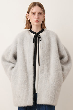アルアバイル/allurevilleの【予約販売】カシミヤブレンドファー加工コート(110900/110902)